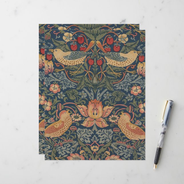 Lámina William Morris Strawberry Thieves Aves (Anverso/Reverso In Situ)