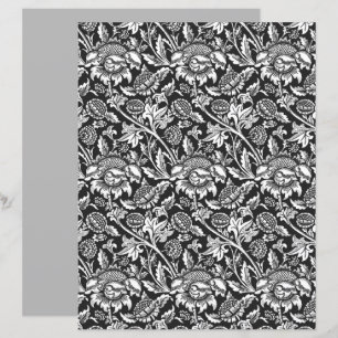 Lámina William Morris Sunflower, negro, blanco y gris