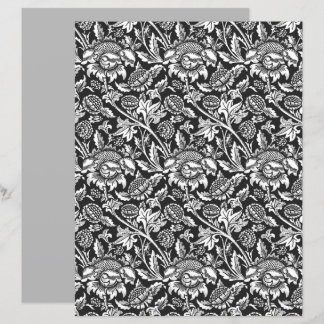 Lámina William Morris Sunflower, negro, blanco y gris