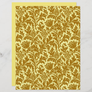 Lámina William Morris Thistle Damask, Mustard Gold