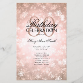 Lámina Winter 80th Birthday Program Rosa Gold Wonderland