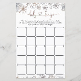 Lámina Winter Baby Shower Bingo Game