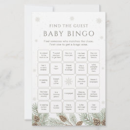 Lámina Winter Baby Shower Bingo Game Find the Guest Game
