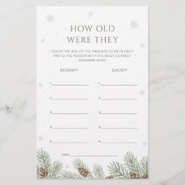 Lámina Winter Baby Shower Cuán Viejos Eran Los Juegos