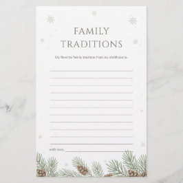 Lámina Winter Baby Shower Family Traditions Game