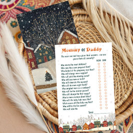 Lámina Winter Baby Shower Mommy or Daddy Snowy Game