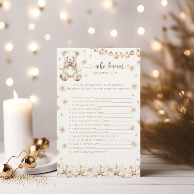 Lámina Winter Bear quién conoce a papá mejor juego de Bab (Subido por el creador)