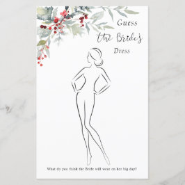 Lámina Winter Berries Greenery Foliage Bridal Shower Game