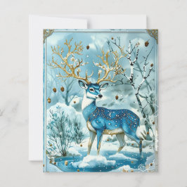 Lámina Winter Blue Reindeer Scrapbook Paper