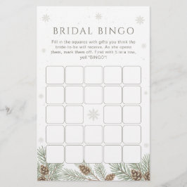 Lámina Winter Bridal Shower Bingo Game