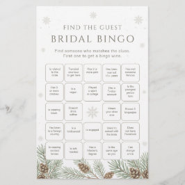 Lámina Winter Bridal Shower Bingo Game Find the Guest