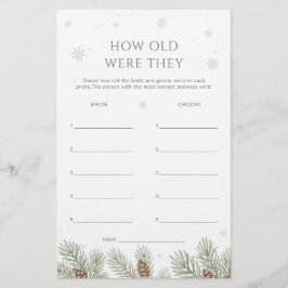 Lámina Winter Bridal Shower Guess the Age Game