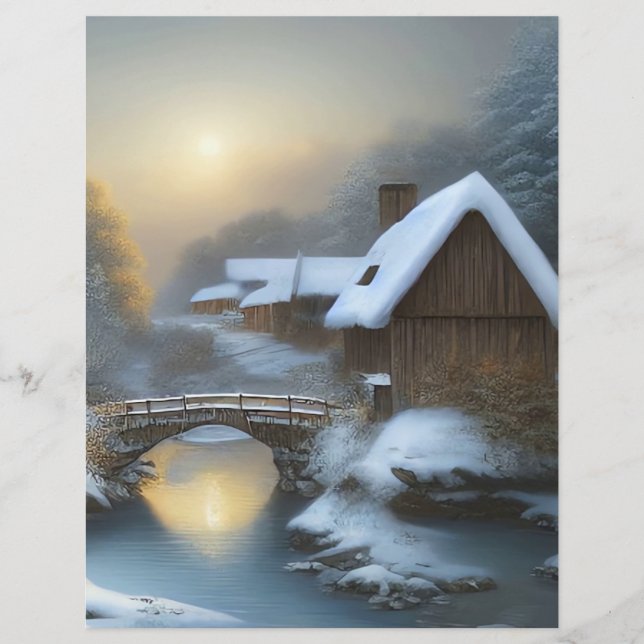 Lámina Winter Cottage (Anverso)