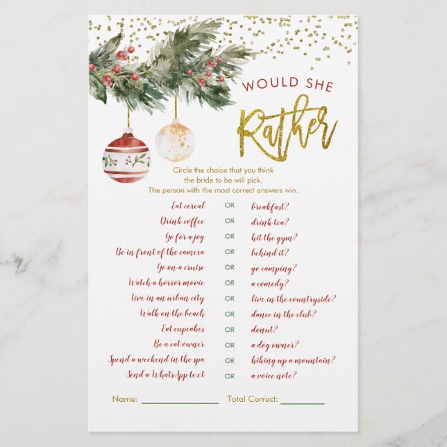 Lámina Winter Deck the Halls Bridal Prefiere (Anverso)