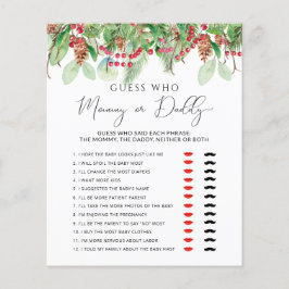 Lámina Winter Evergreen Mommy o Papi juego de ducha de be