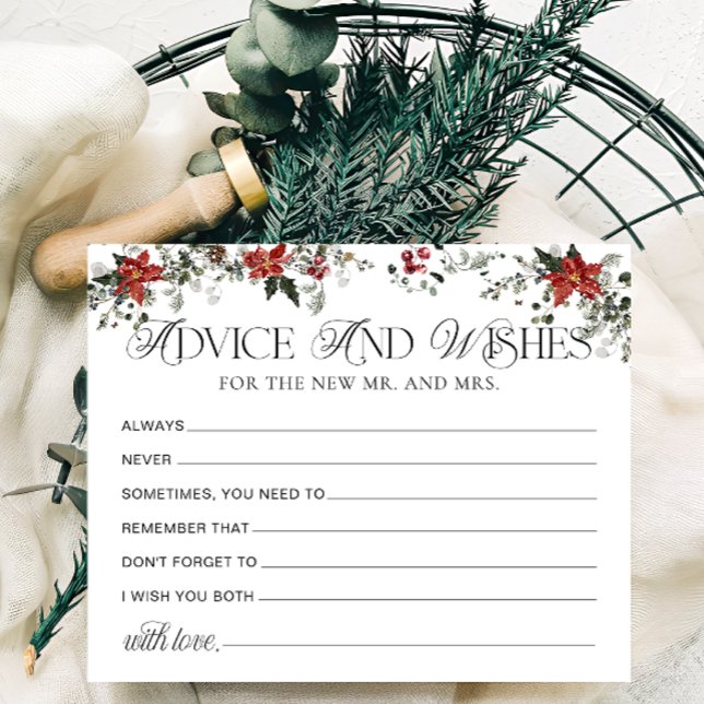 Lámina Winter Floral Advice and Wiers Bridal Shower Card (Subido por el creador)