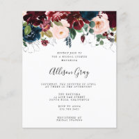 Winter Floral Bridal Shower | Presupuesto