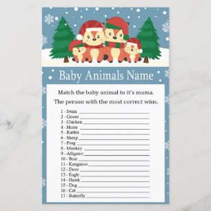 Lámina Winter fox Baby Animals Nombre Juego de la ducha d