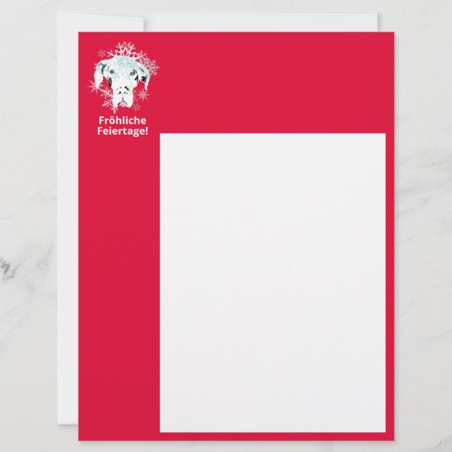 Lámina Winter Great Dane (Anverso)