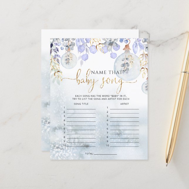 Lámina Winter Name ese juego de bebé de la canción (Anverso/Reverso In Situ)