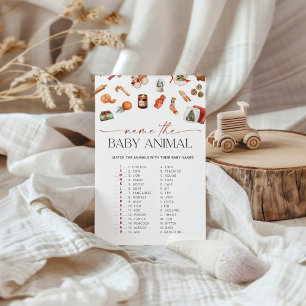 Lámina Winter nombra el juego de Baby Shower de los anima