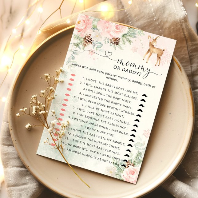 Lámina Winter Oh Deer Mami o Papi juego de ducha de bebé (Subido por el creador)