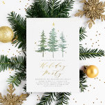 Lámina Winter Pines | Fiesta de vacaciones de Navidades d<br><div class="desc">Invite a sus huéspedes de vacaciones con estilo con esta invitación de fiesta de Navidades con temática de pino! El diseño cuenta con un ilustracion acuático de tres pinos decorados con estrellas. Los detalles del evento aparecen a continuación con "Fiesta de vacaciones" en letras de oro de moda. En la...</div>