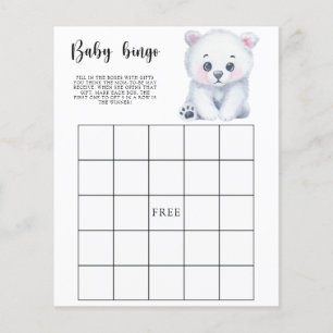 Lámina Winter Polar Bear - Juego de bingo para la ducha d