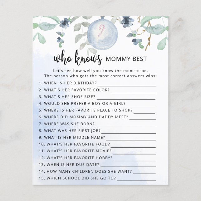 Lámina Winter Quién conoce mejor a mamá (Anverso)