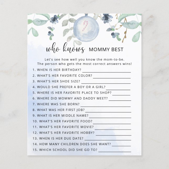 Lámina Winter Quién conoce mejor a mamá (Anverso)