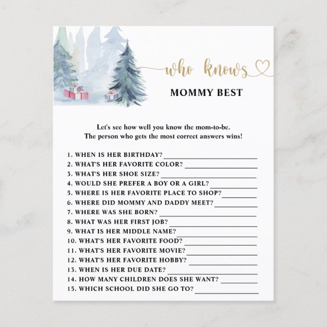 Lámina Winter Quién conoce mejor a mamá (Anverso)