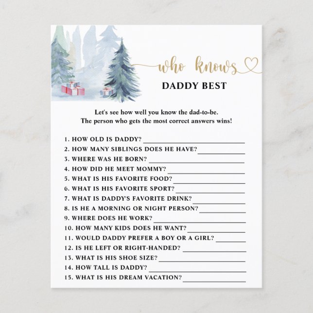 Lámina Winter Quién conoce mejor a papá (Anverso)