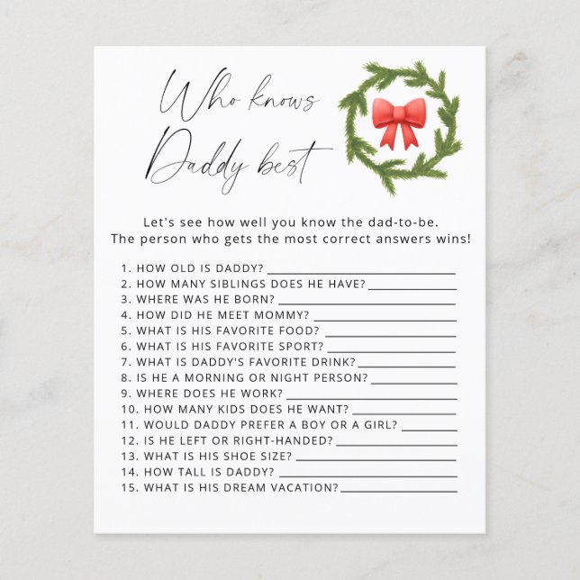 Lámina Winter Quién conoce mejor a papá (Anverso)