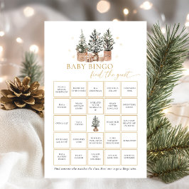 Lámina Winter Rustic Baby Bingo Encuentra El Juego Invita