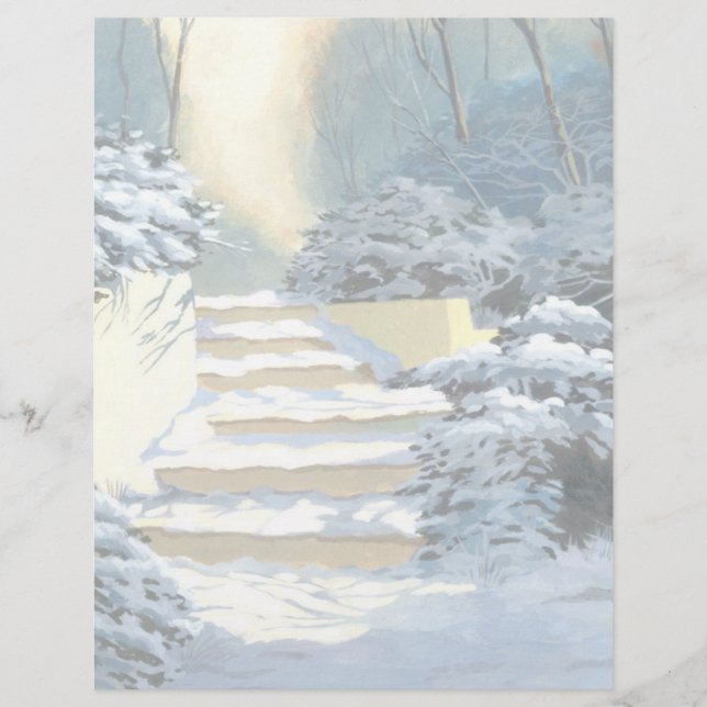 Lámina Winter Stairs Note Cards (Anverso)