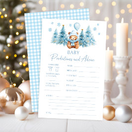 Lámina Winter Teddy Bear Baby Predictions Game