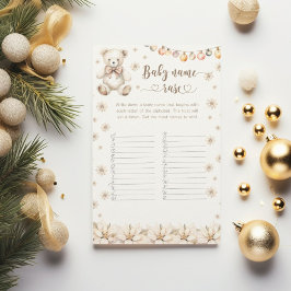 Lámina Winter Teddy Bear bebé raza juego de ducha