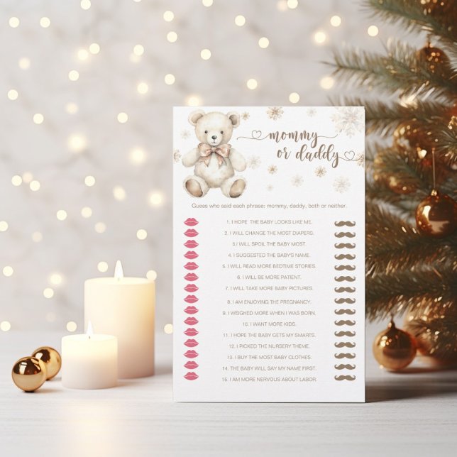 Lámina Winter Teddy Bear juego de ducha para bebés mami o (Subido por el creador)