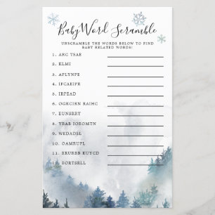 Lámina Winter Wonderland Blue Baby Word Scramble Game