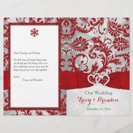 Lámina Winter Wonderland Love Hearts Wedding Program - Ro