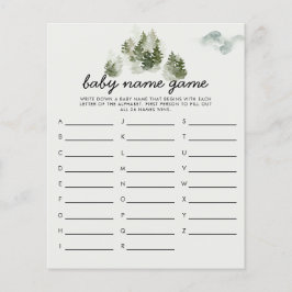 Lámina Winter Woodland Baby Name Shower Game