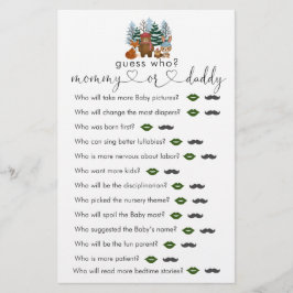 Lámina Winter Woodland Baby Shower adivina quién es el ju