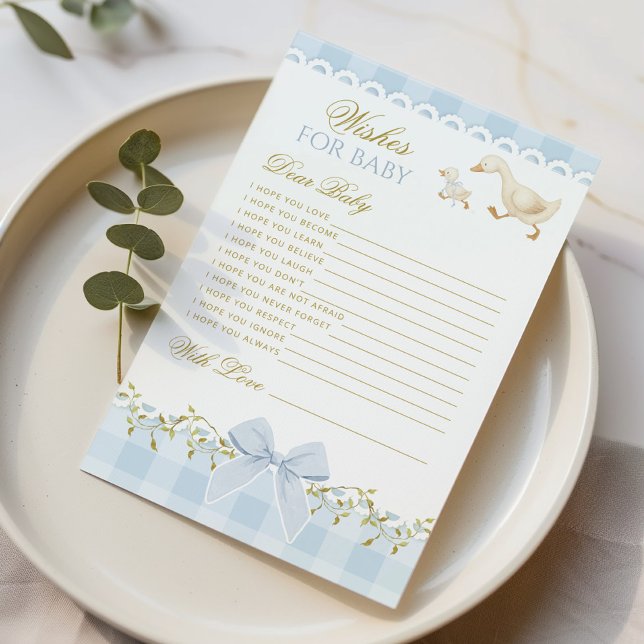 Lámina Wishes for Baby Silly Goose Blue Gingham Coquette (Subido por el creador)