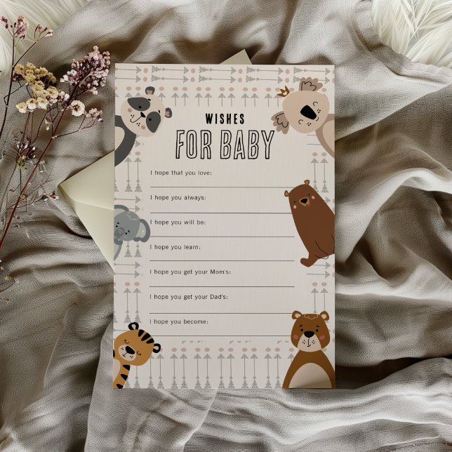 Lámina Wishes for Baby Woodland Animal Shower Keepsake (Subido por el creador)