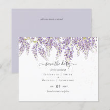 Wisteria Boda Púrpura Guardar presupuesto de fecha