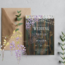Wisteria Bodas Invitaciones Rústico PRESUPUESTO DE
