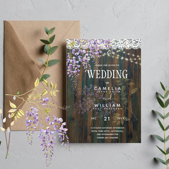 Lámina Wisteria Bodas Invitaciones Rústico PRESUPUESTO DE (Subido por el creador)
