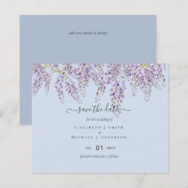 Lámina Wisteria Save Dates Dusty Blue Boda BUDGET