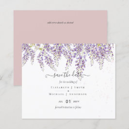 Lámina Wisteria Save Dates Dusty Boda rosado PRESUPUESTO