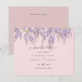 Lámina Wisteria Save Dates Dusty Boda rosado PRESUPUESTO